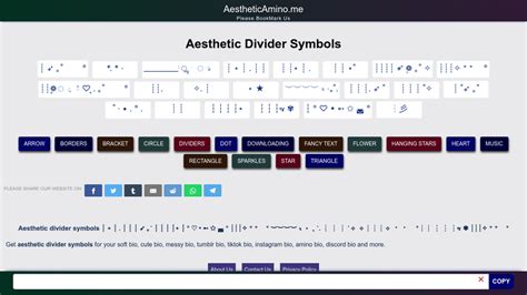 Aesthetic Symbols — Aesthetic Divider Symbols Copy And Paste ┆ ┆ ┆ ┆⋆