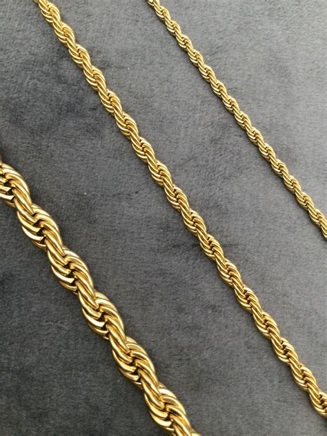 18k Gold Filled Rope Chain Necklacevalentines Day Twisted Rope Chain Twist Gold Chain