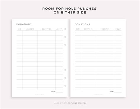 Donation Tracker Printable Tithe Tracker Giving Log Etsy