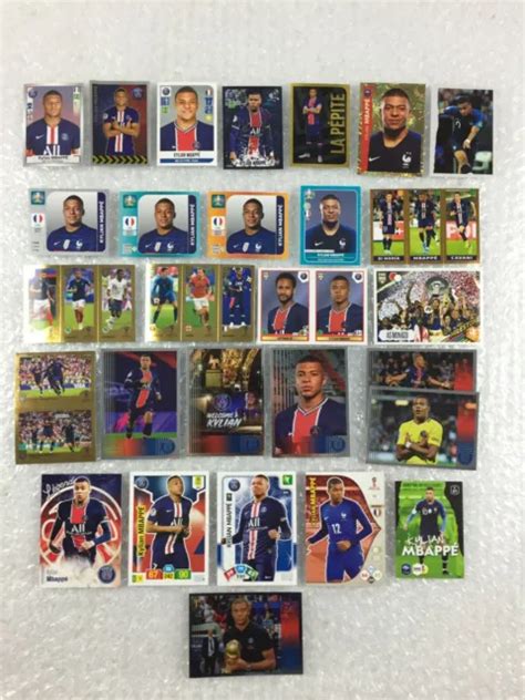 KYLIAN MBAPPE ROOKIE RC Lot 23 Sticker 5 Cards Panini Foot Euro