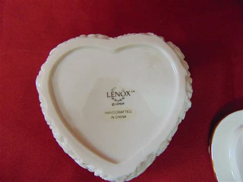 Lenox Heart Shape Trinket Box Ivory White Porcelain Embossed Etsy