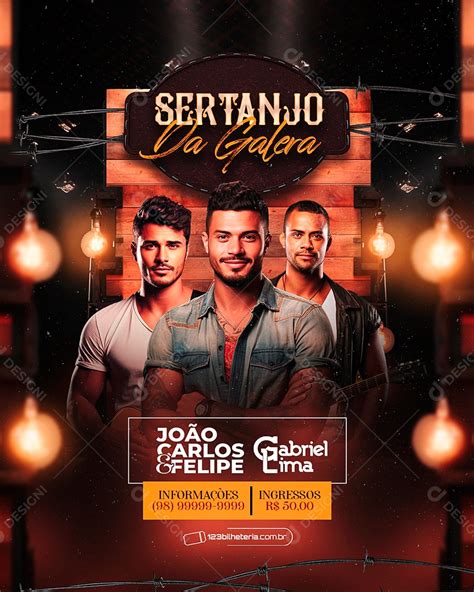 Flyer Sertanejo Da Galera João Carlos Felipe Gabriel Lima Social