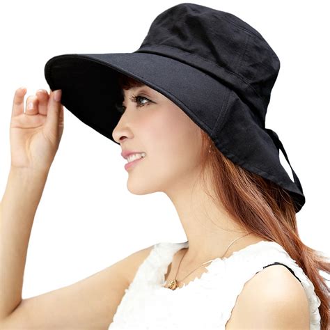 Comhats Sun Hat Women Foldable Upf 50 Wide Brim With Neck Flap Uv Cotton Safari Gardening With