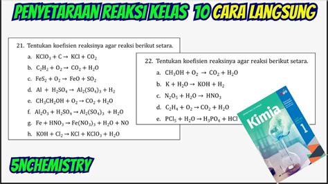 Penyetaraan Reaksi Kimia Kelas 10 Cara Langsung YouTube