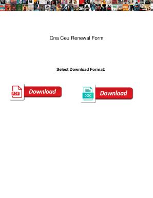 Fillable Online Cna Ceu Renewal Form Doors Cna Ceu Renewal Form Gran