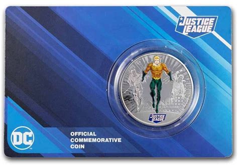 2022 Samoa Justice League Dc Comics Aquaman 1 2 Oz 999 Silver Coin