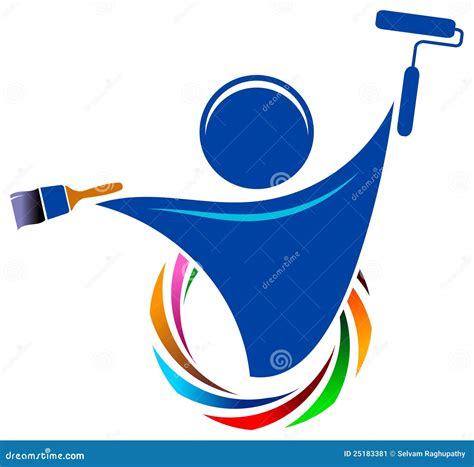 painter logo stock vector illustration  abstract finishing