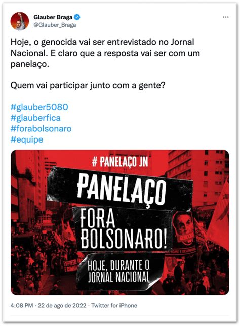 Oposição convoca panelaço durante entrevista de Bolsonaro no JN