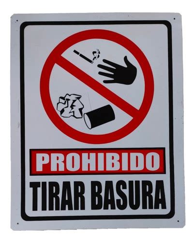 6 Letrero Señalizacion De Lamina Prohibido Tirar Basura Meses Sin