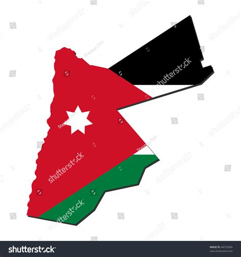 map of Jordan and Jordanian flag illustration - Royalty Free Stock ...