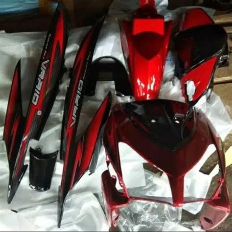 Jual Honda Vario 110 Karbu Cover Body Halus Set Merah Hitam Plus