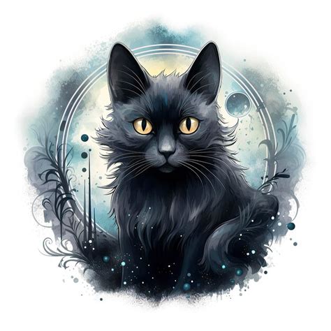 Premium Photo Create A Stylish And Mysterious Black Cat Design With