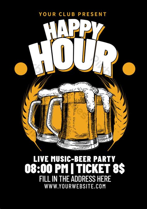 Happy Hour Beer Poster Psd Free Download Pikbest