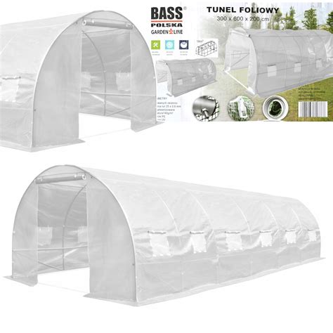 TUNEL FOLIOWY OGRODOWY NAMIOT SZKLARNIA 6x3x2m 18m BASS POLSKA FOLIAK