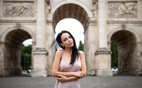 Portrait Depth Of Field Model Women Outdoors Long Hair Denis