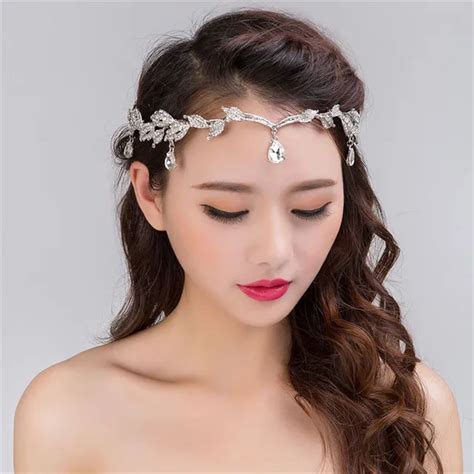 Fashion Rhinestone Silver Women Wedding Bridal Forehead Head Chain