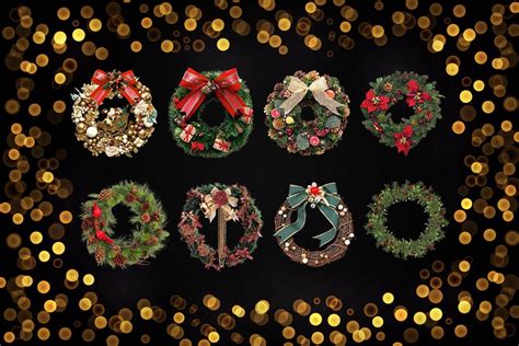 Christmas Wreath Overlays Photoshop PNG | Etsy