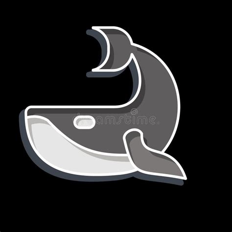 Icon Whale Related To Plastic Pollution Symbol Glossy Style Simple