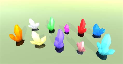 Low Poly Rock Stone Gem Stone Crystal Mining Nature Set Pack 3d Props