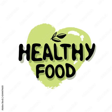 Healthy Food Vegan Logo Green Leaf Label Template For Vegan Or