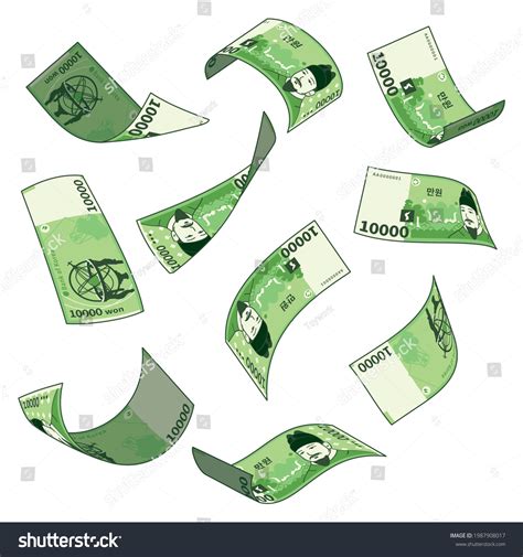 Korean Currency Set Falling Bills Various Stock Vector (Royalty Free) 1987908017 | Shutterstock