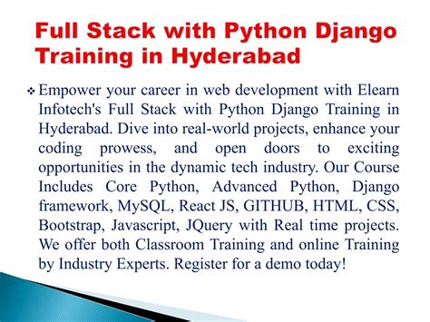 Full Stack With Python Django Training In Hyd Ppt