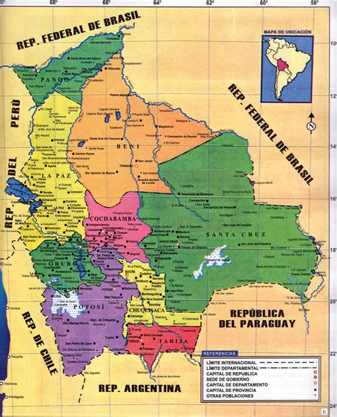 Mapa Pol Tico De Bolivia Tama O Completo Gifex