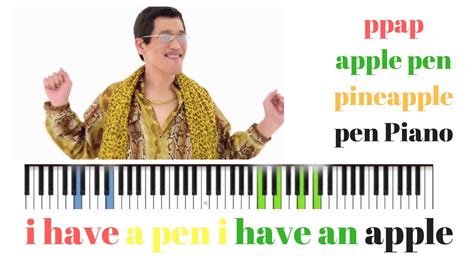 Apple Pen Pineapple Pen Piano Tutorial With Lyric Ppap Song Synthesia Music Youtube