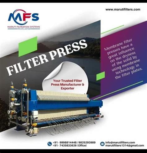 Industrial Filter Press Machine Filtration Capacity Litres Hr