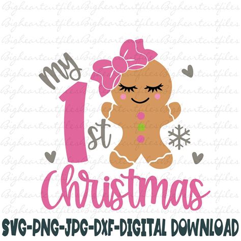 Meine Erste Weihnachts Svg Png Dxf M Dchen Lebkuchen Etsy De