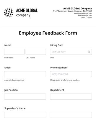 Employee Feedback Form Template | Jotform