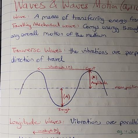 Physics Test Revision Waves Wave Motion Chpt And Vibrations