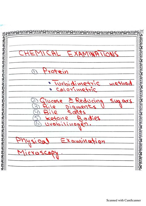 Solution Chemical Examination Of Urine Determination Of Proteins