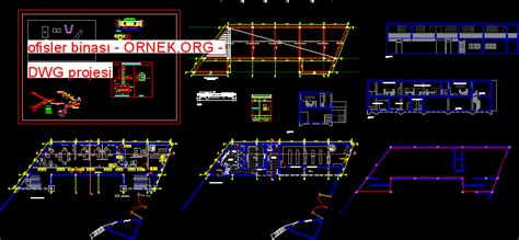 Ofisler Binas Dwg Projesi Autocad Projeler