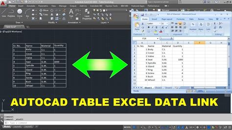 How To Link Excel Table To AutoCAD AutoCAD Table Data Link AutoCAD