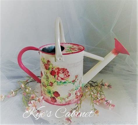 Metal Watering Can With Removable Spout Decoupage Watering Etsy