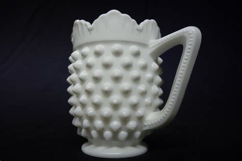 Vintage Fenton White Hobnail Milk Glass Creamer Cup Haute Juice