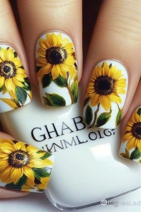 60 Sunflower Nail Designs You Must Try For This Year 2023