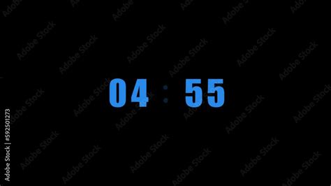 Modern Clock 5 Minute countdown animation Timer Countdown. Countdown 5 minutes. 4K UHD Stock ...