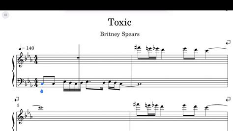 Britney Spears Toxic Sheet Music YouTube