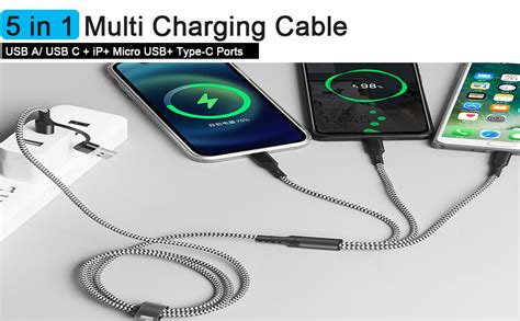 USB Cable 5 In 1 Multi Charging Cable With IP Cable USB Type C Cable