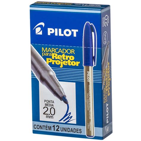 Caneta Para Retroprojetor Mm Azul Da Marca Pilot Em Embalagem