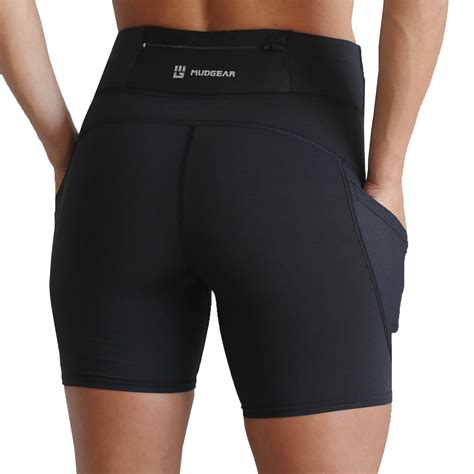 Womens Flex Fit Compression Shorts 6 Inch Inseam Race Logo Mudgear