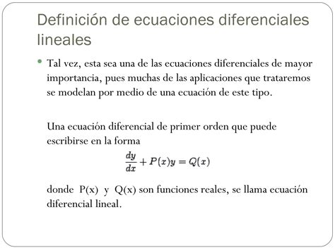 Ecuaciones Diferenciales Lineales PPT