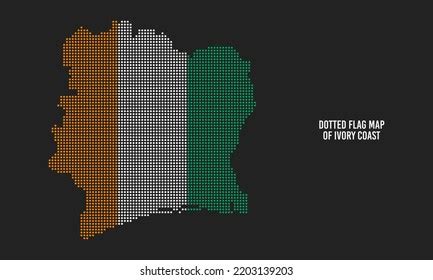 Dotted Flag Map Ivory Coast Vector Stock Vector Royalty Free