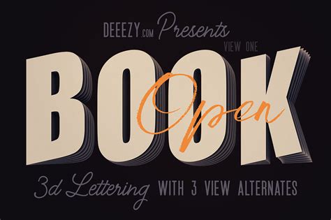 Open Book 3d Lettering Graphic By Jumbodesign · Creative Fabrica