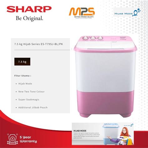 Jual Mesin Cuci Tabung Sharp Es T Sj Bl Pk Blue Pink Kg