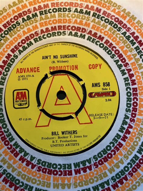 Bill Withers Aint No Sunshineharlem 1971 Vinyl Discogs