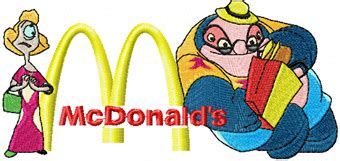 Diseño de bordado del logotipo del Dr Jumba Jookiba y McDonalds