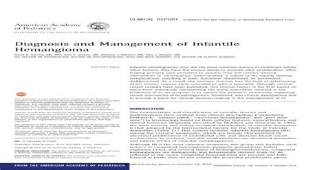 Diagnosis And Management Of Infantile Hemangioma · Pyogenic Granuloma